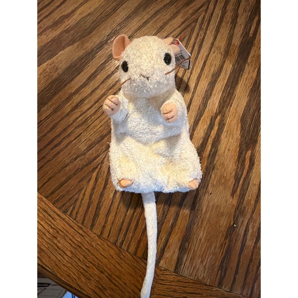 Ty Beanie Baby Cheezer the Mouse 2000 White Plush Stuffed Animal Toy Vintage